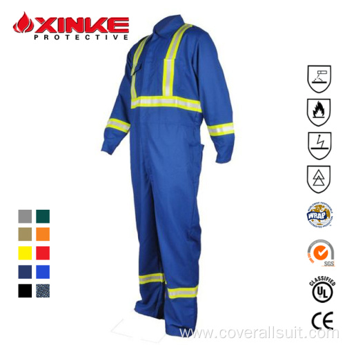 Workwear Coverall Cotton Reflective Construction Industry Mining Safety Wear Manufactory